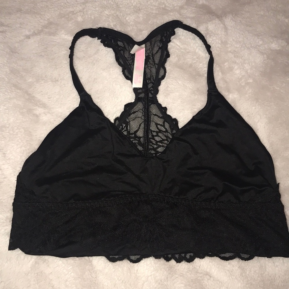 VS PINK Black Bralette L